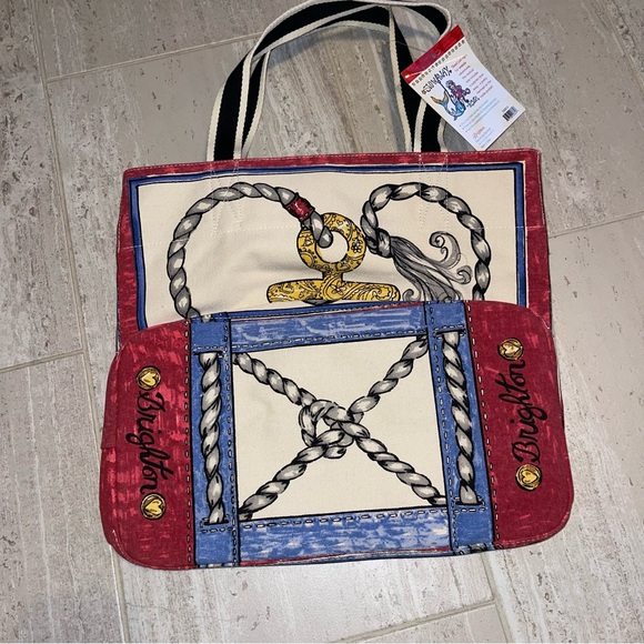 Brighton Nautical Canvas Tote - Red, Blue, Yellow - Picture 6 of 10